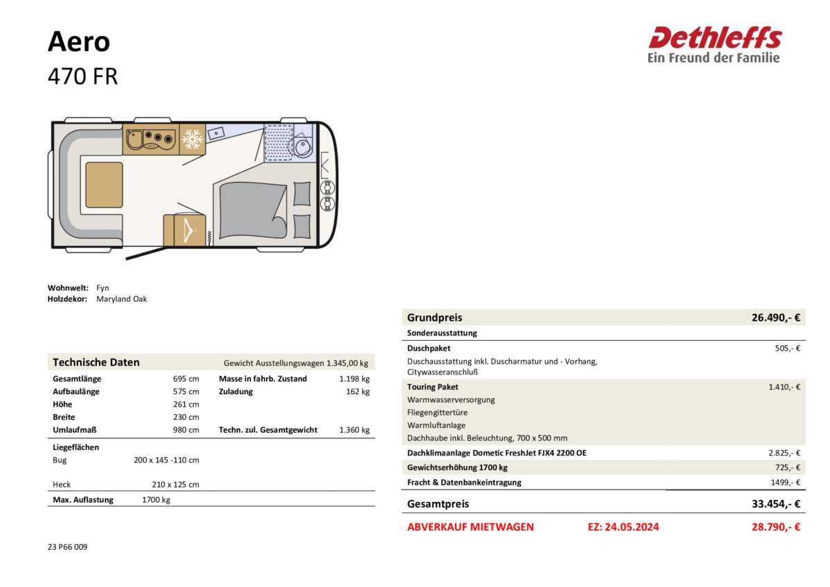 Dethleffs AERO 470 FR Modell 2023 – Bild 16