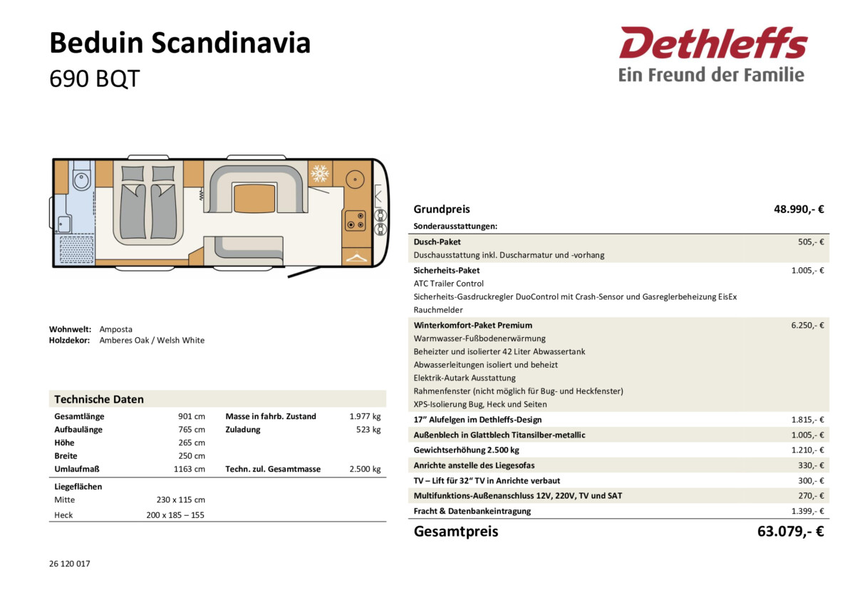 Dethleffs Beduin Scandinavia 690 BQT Modell 2025 – Bild 3