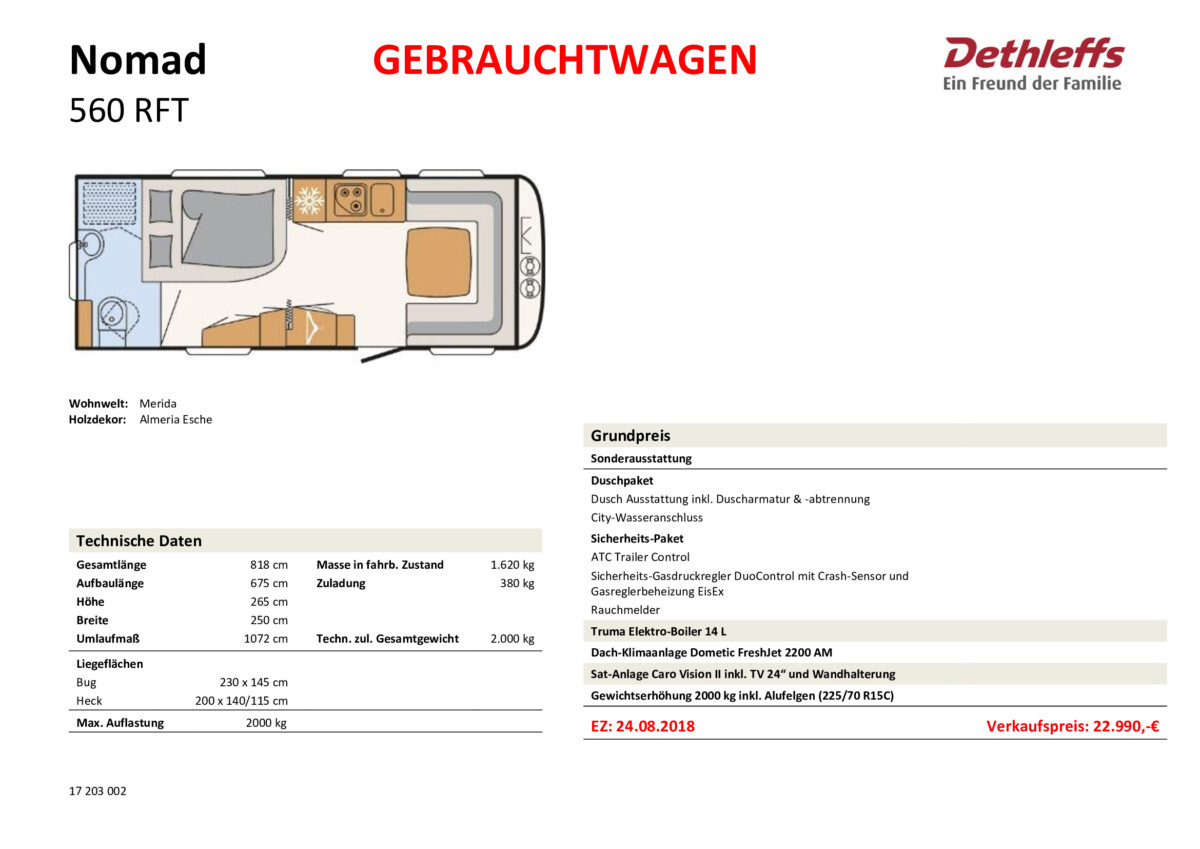 Dethleffs Nomad 560 RFT Gebrauchtfahrzeug – Bild 31