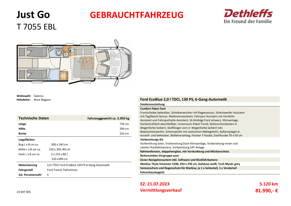 Dethleffs Just Go T 7055 EBL mit 6-Gang-Automatik – Bild 43