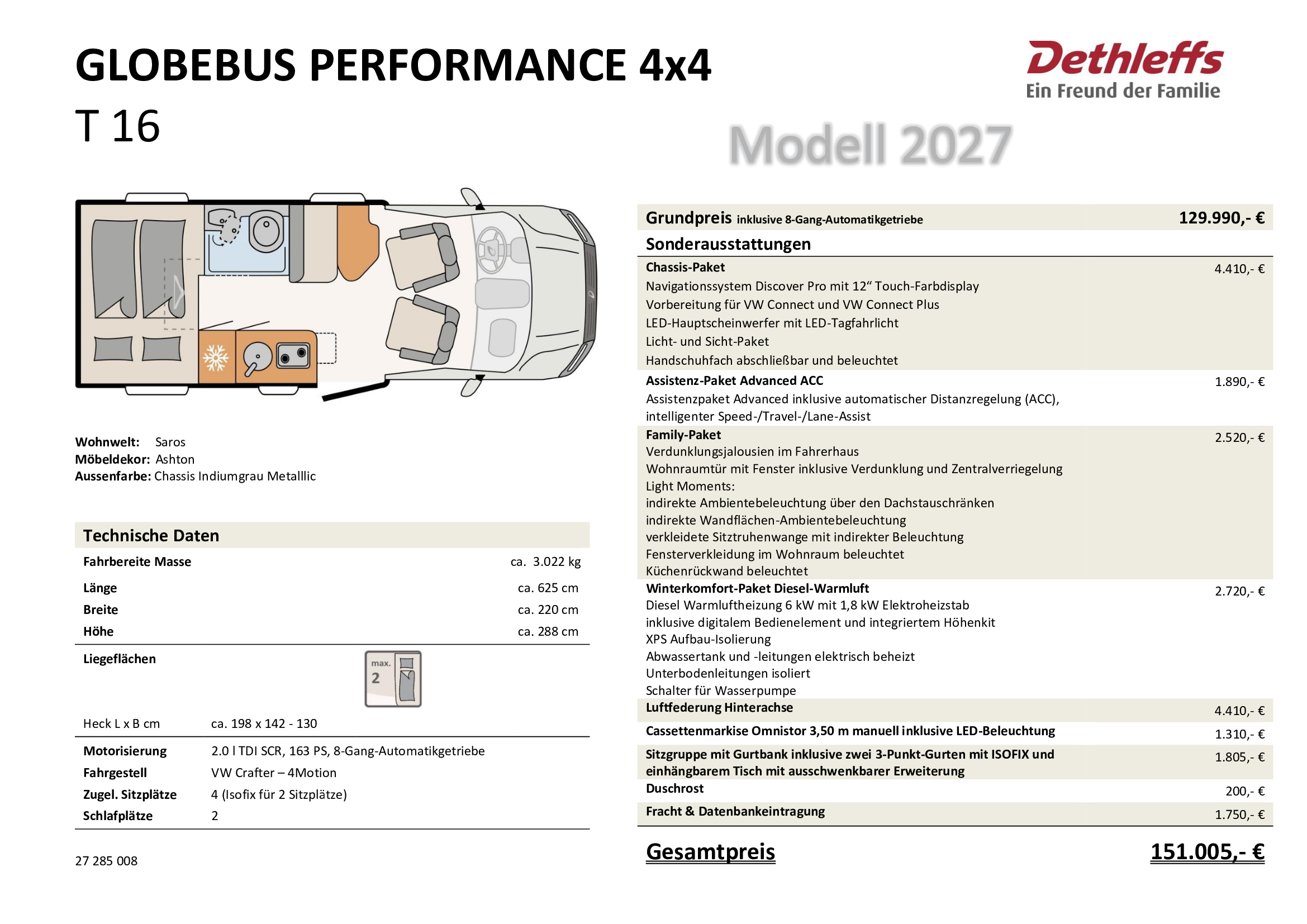 Dethleffs Globebus Performance 4x4 T 16 mit Automatik – Bild 36